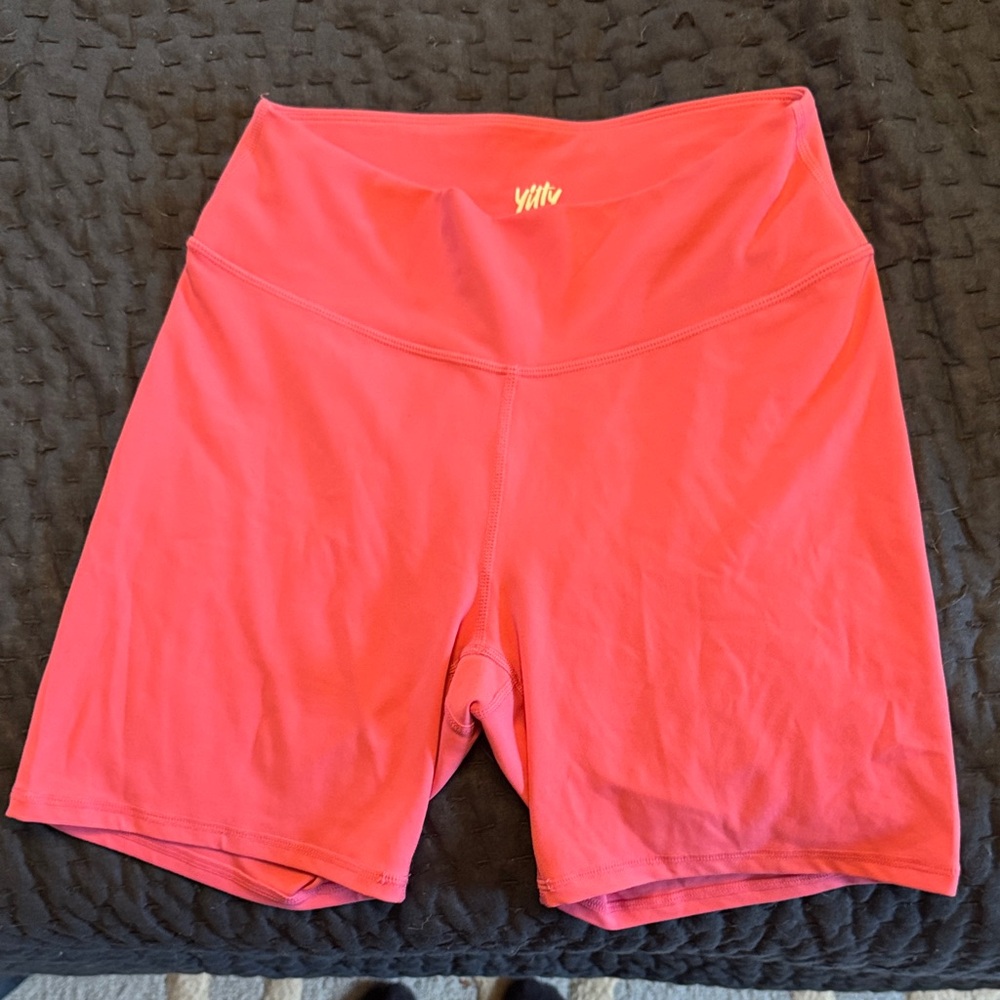 YITTY Bright Pink Bike Shorts Active Women's UltraLuxe High Waist